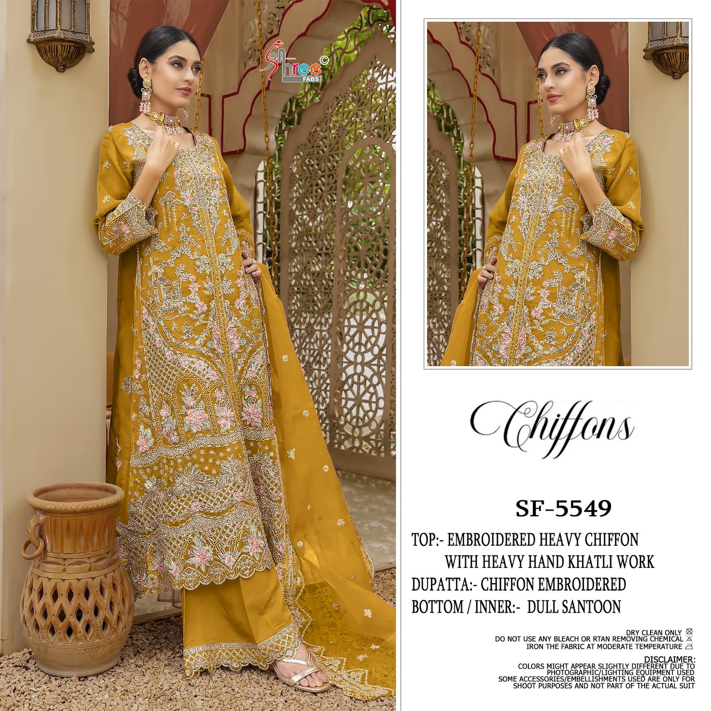 Sf 5549 Chiffons Shree Fabs Pakistani Salwar Suits Wholesaler India