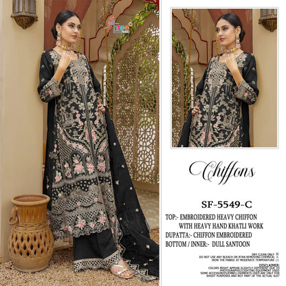 Sf 5549 Chiffons Shree Fabs Pakistani Salwar Suits Wholesaler India