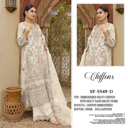 Sf 5549 Chiffons Shree Fabs Pakistani Salwar Suits Wholesaler India