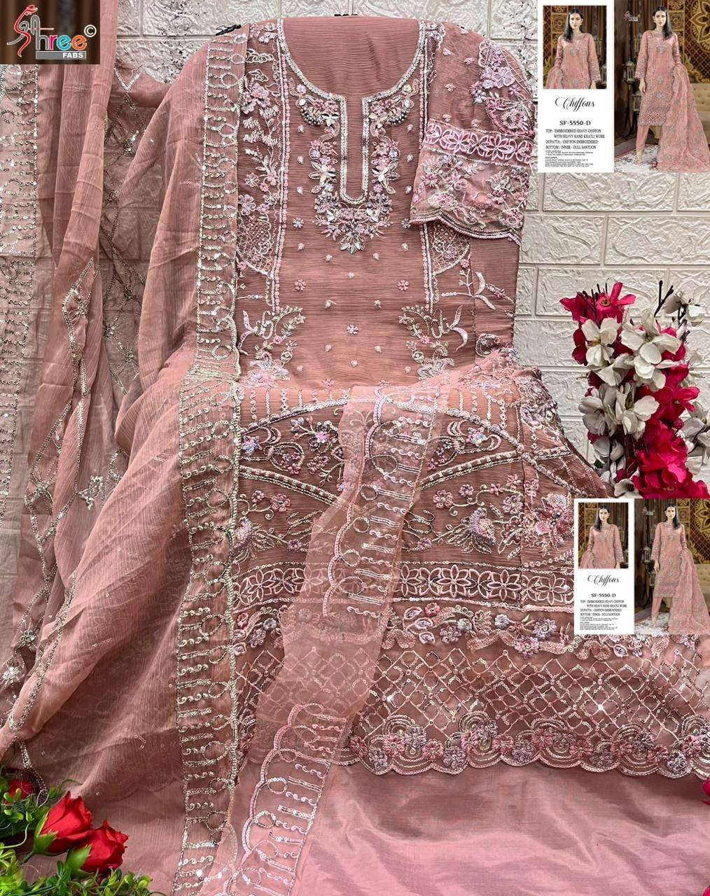 Sf 5550 Shree Fabs Chiffon Pakistani Salwar Suits Manufacturer Ahmedabad
