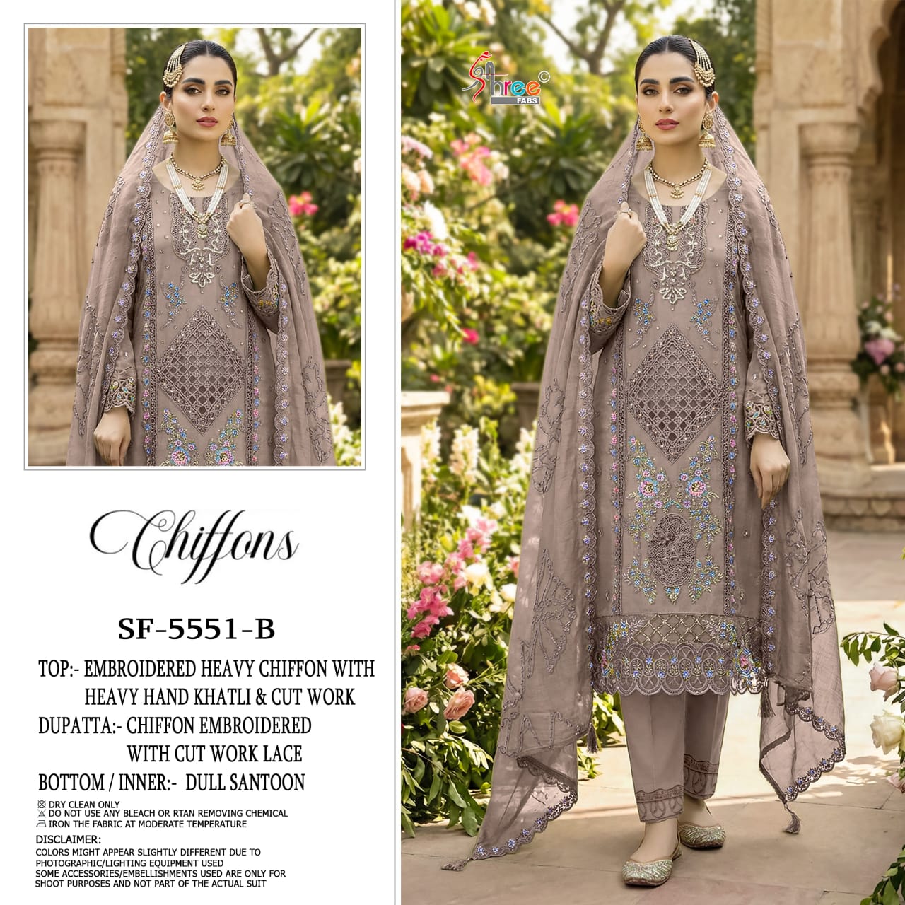 Sf 5551 Shree Fabs Chiffon Pakistani Salwar Suits Supplier India