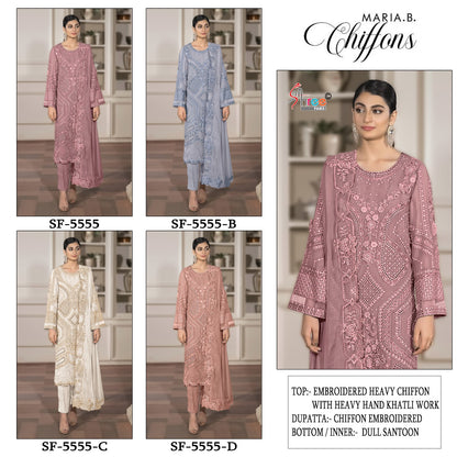 Sf 5555 Shree Fabs Chiffon Pakistani Salwar Suits Manufacturer Ahmedabad