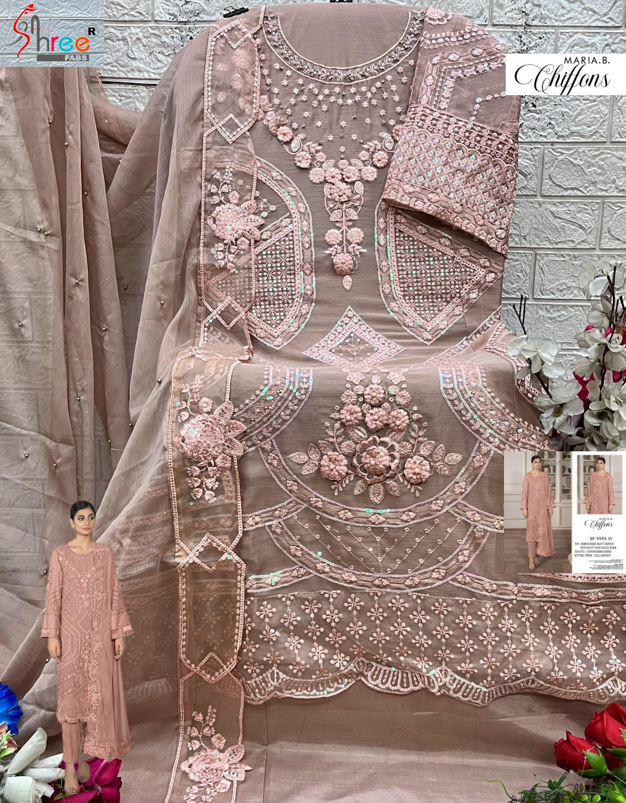 Sf 5555 Shree Fabs Chiffon Pakistani Salwar Suits Manufacturer Ahmedabad