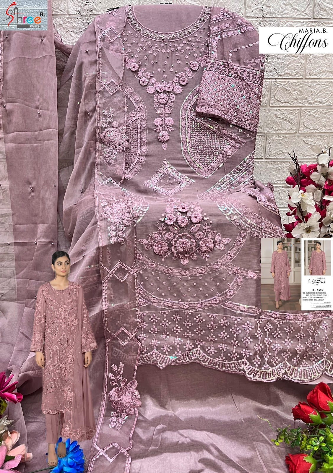 Sf 5555 Shree Fabs Chiffon Pakistani Salwar Suits Manufacturer Ahmedabad