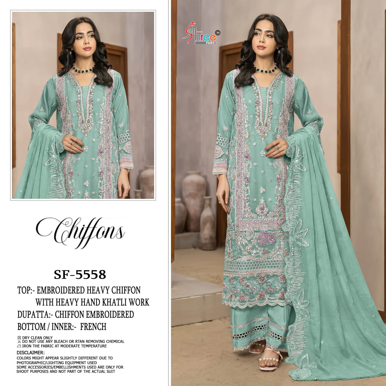 Sf 5558 Shree Fabs Chiffon Pakistani Salwar Suits Exporter Gujarat