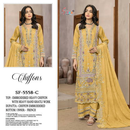 Sf 5558 Shree Fabs Chiffon Pakistani Salwar Suits Exporter Gujarat