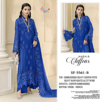 Sf 5561 Abcd Shree Fabs Chiffon Pakistani Salwar Suits Manufacturer India