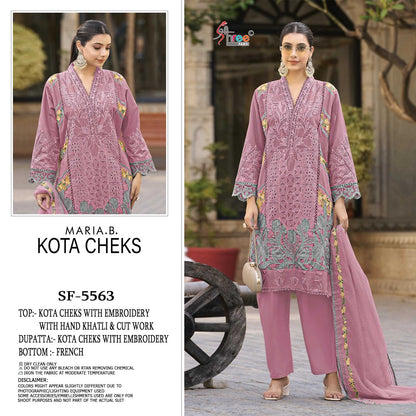 Sf 5563 Shree Fabs Kota Checks Pakistani Salwar Suits Exporter India