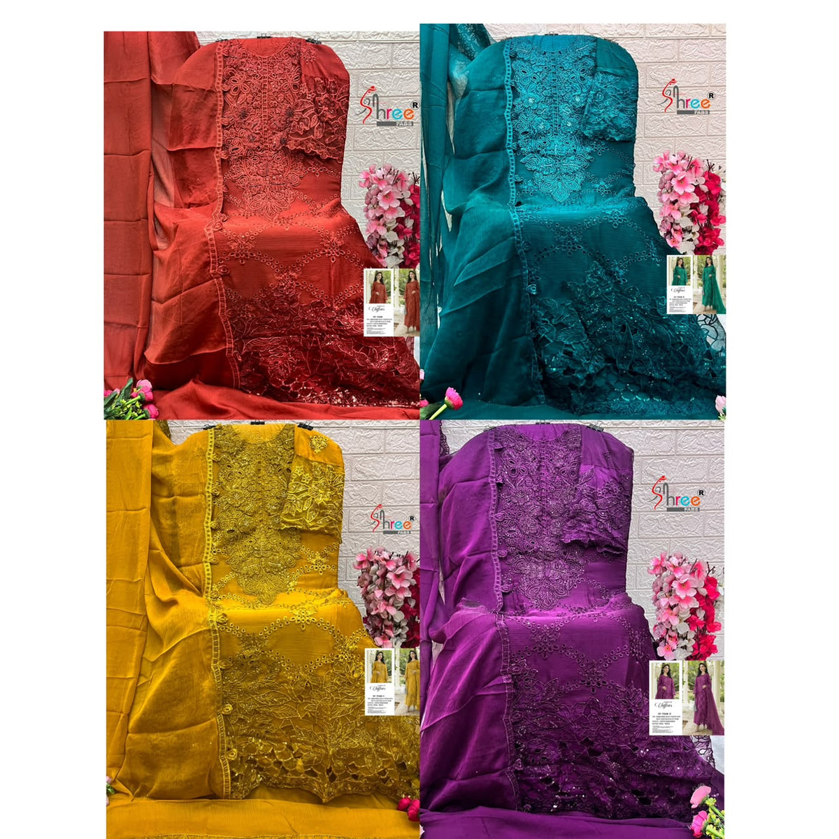 Sf 5568 Shree Fabs Chiffon Pakistani Salwar Suits Wholesale Price
