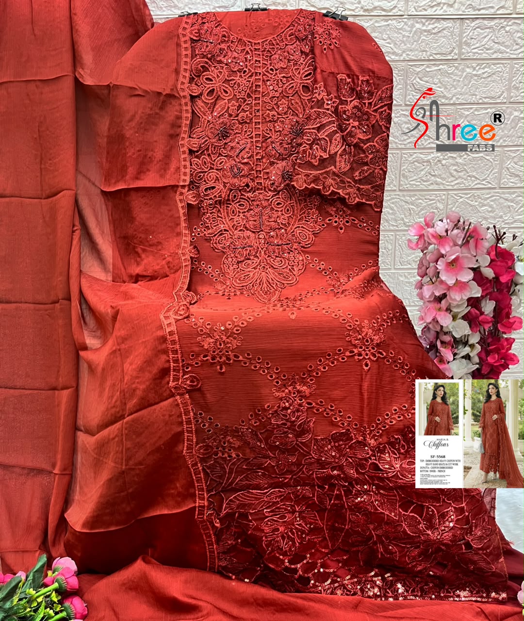 Sf 5568 Shree Fabs Chiffon Pakistani Salwar Suits Wholesale Price