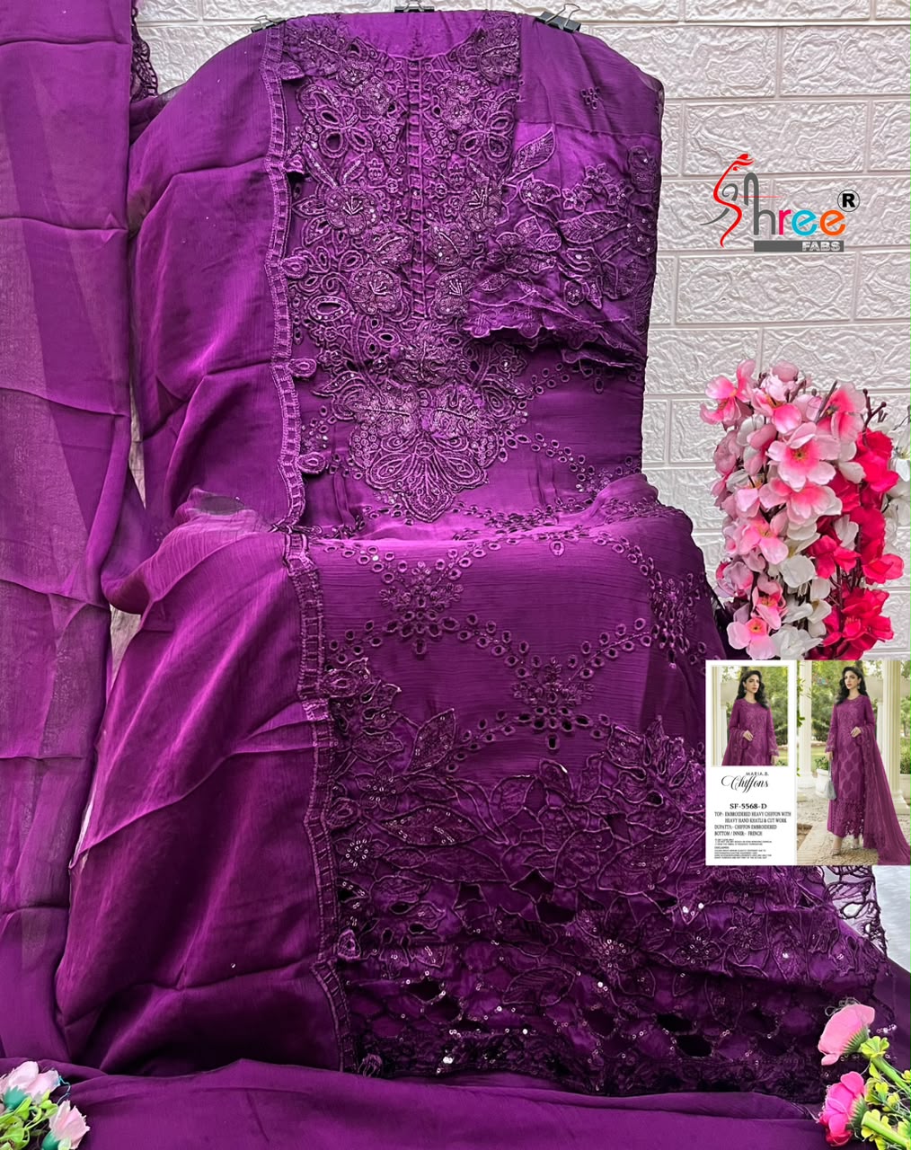 Sf 5568 Shree Fabs Chiffon Pakistani Salwar Suits Wholesale Price