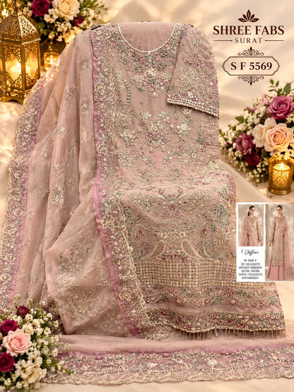 Sf 5569 Efgh Shree Fabs Chiffon Pakistani Salwar Suits Supplier India