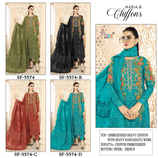 Sf 5574 Shree Fabs Chiffon Pakistani Salwar Suits Wholesale Price