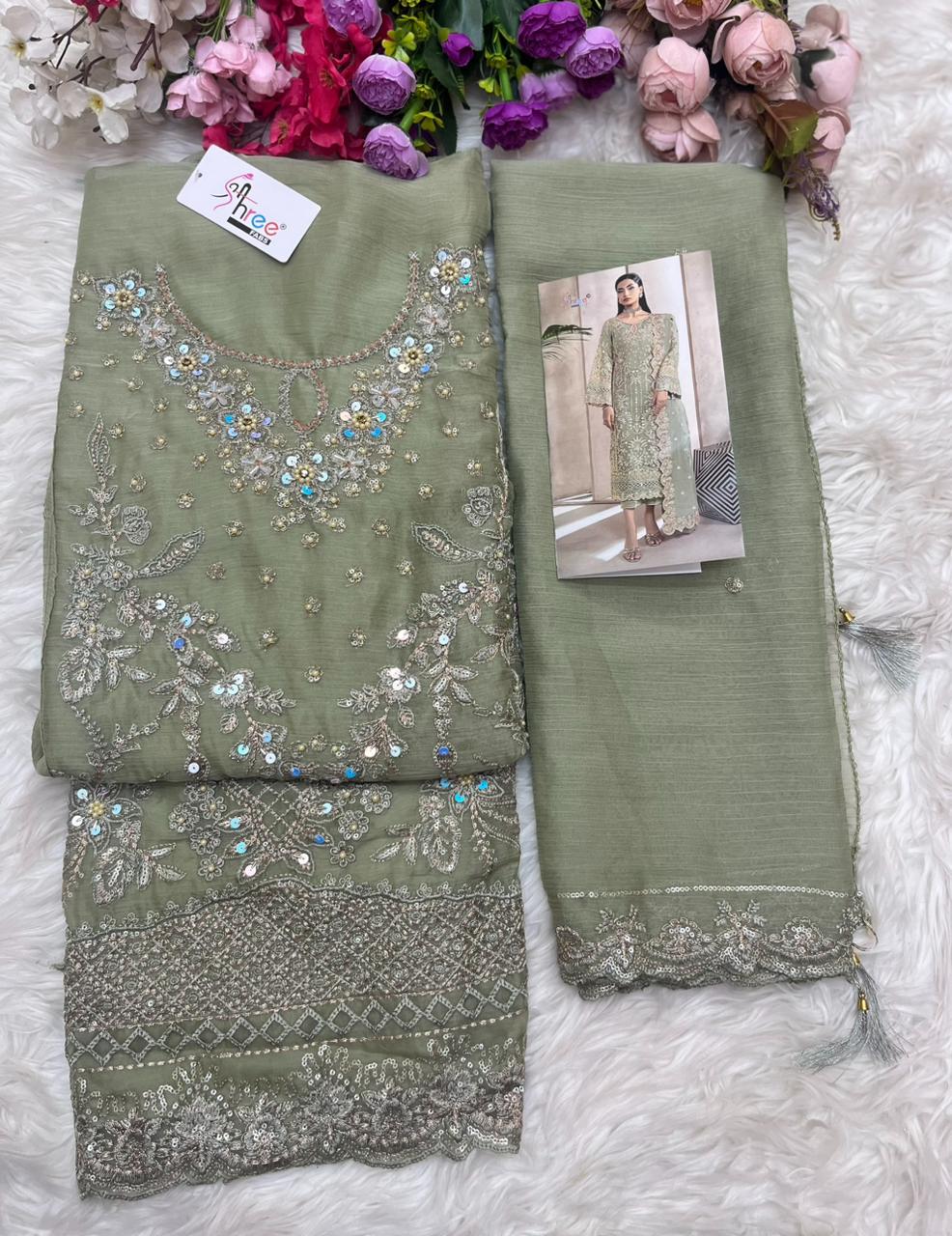 Sf 5579 Shree Fabs Chiffon Pakistani Salwar Suits Wholesaler