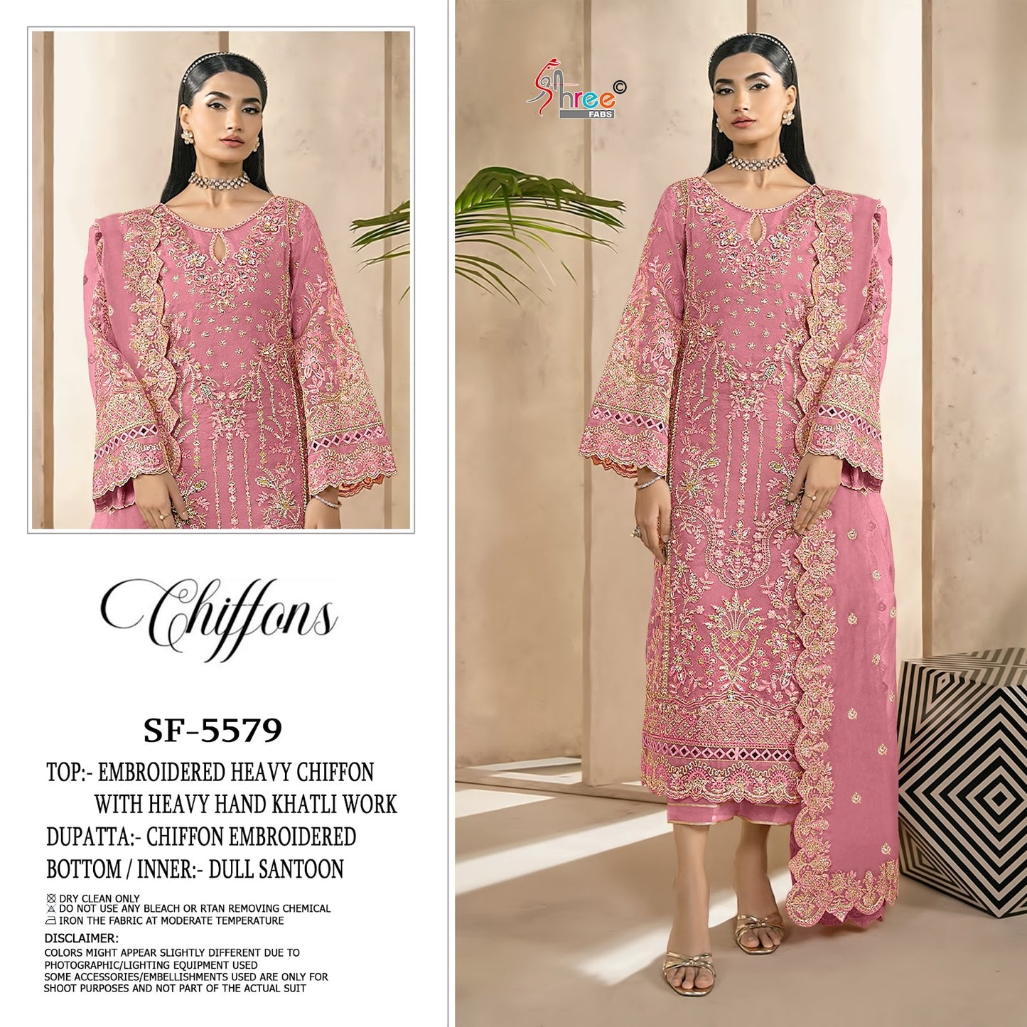 Sf 5579 Shree Fabs Chiffon Pakistani Salwar Suits Wholesaler