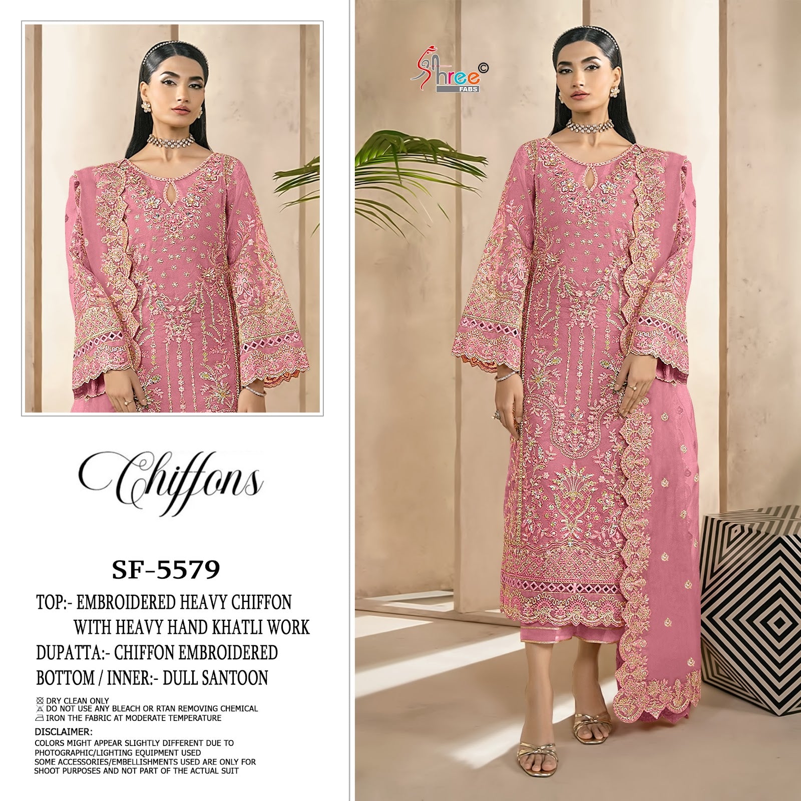 Sf 5579 Shree Fabs Chiffon Pakistani Salwar Suits Wholesaler