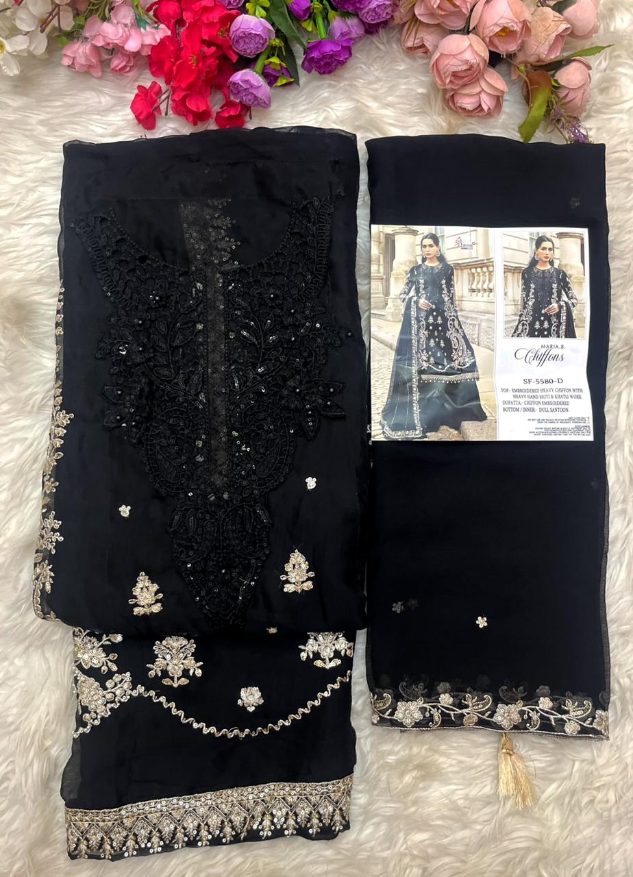 Sf 5580 Shree Fabs Chiffon Pakistani Salwar Suits Wholesale Rate