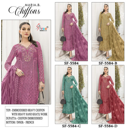 Sf 5584 Shree Fabs Chiffon Pakistani Salwar Suits Wholesale Price