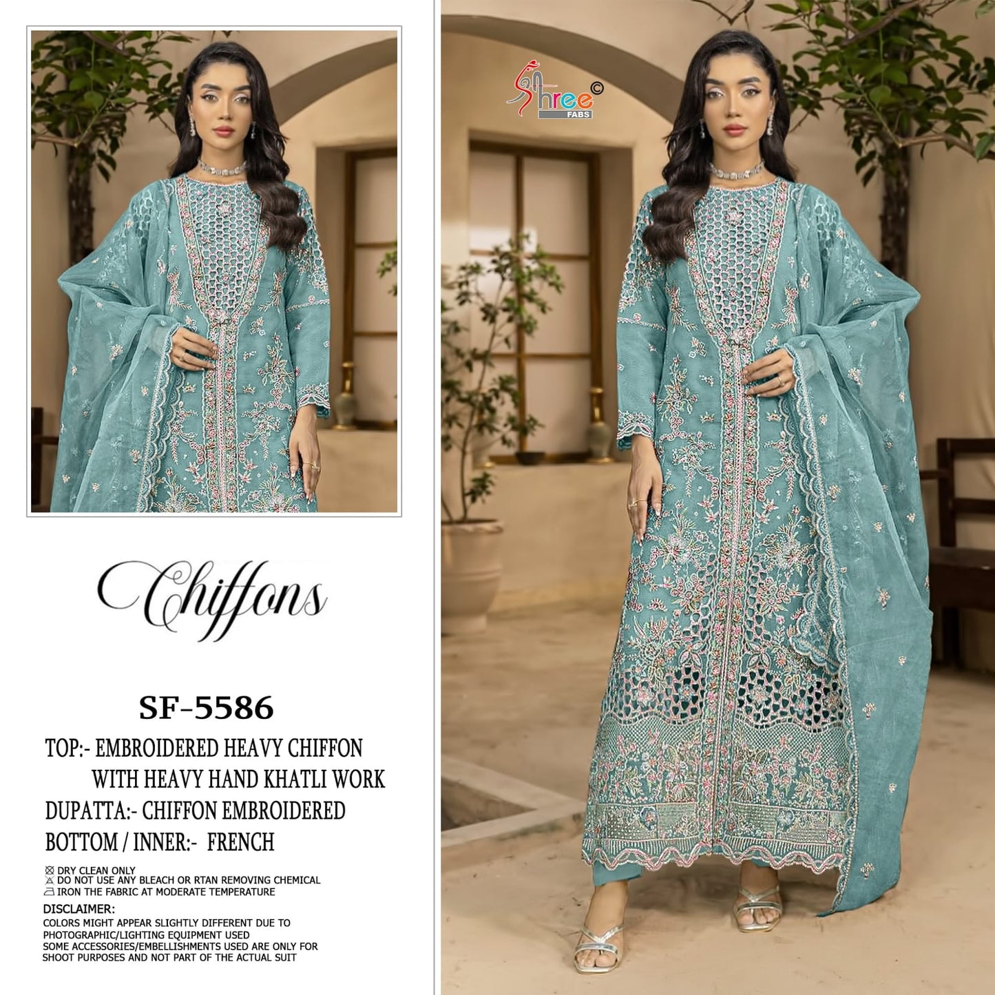 Sf 5586 Shree Fabs Chiffon Pakistani Salwar Suits Wholesaler Gujarat