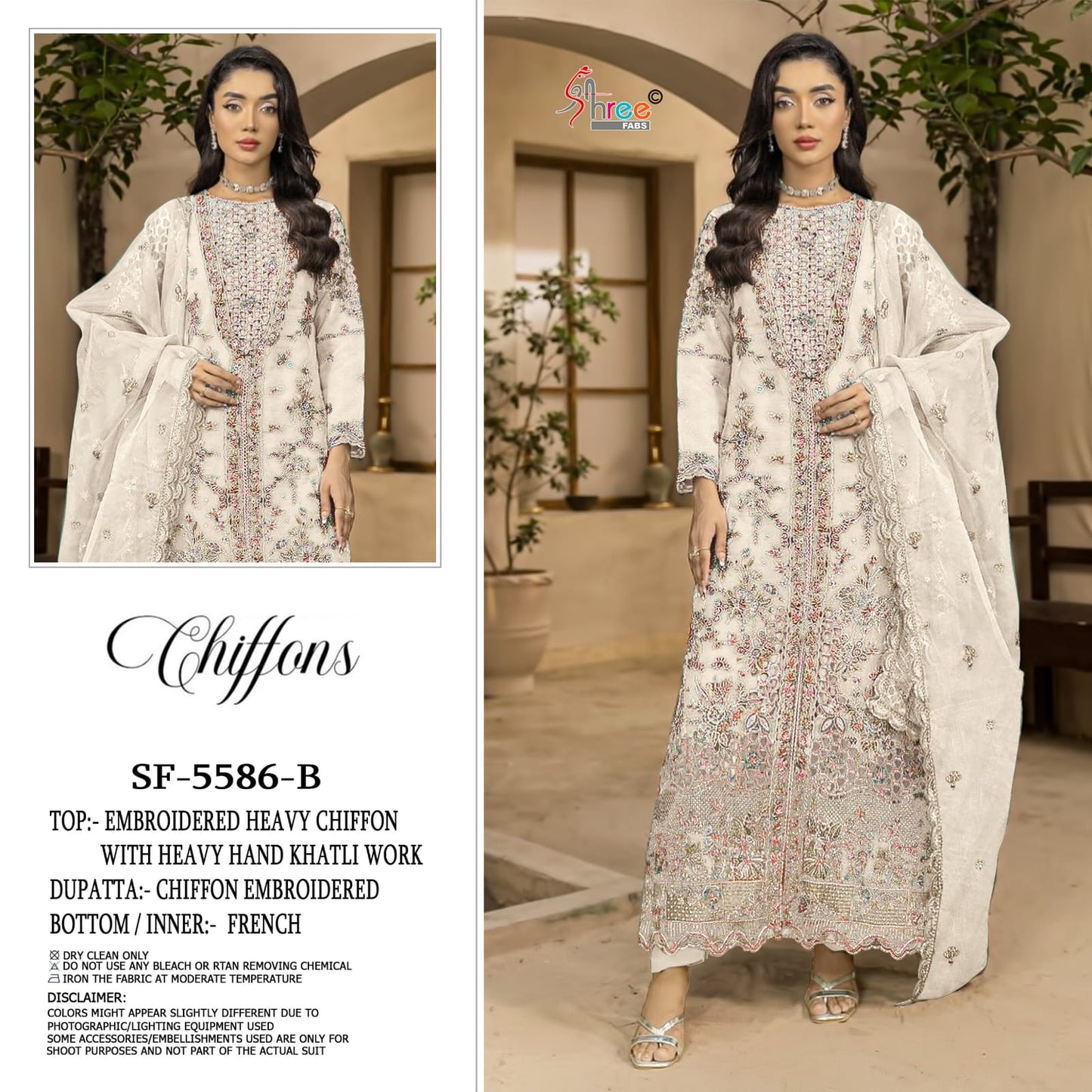Sf 5586 Shree Fabs Chiffon Pakistani Salwar Suits Wholesaler Gujarat