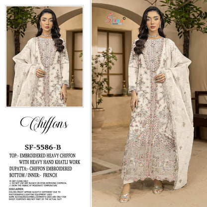 Sf 5586 Shree Fabs Chiffon Pakistani Salwar Suits Wholesaler Gujarat