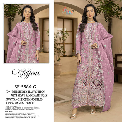 Sf 5586 Shree Fabs Chiffon Pakistani Salwar Suits Wholesaler Gujarat