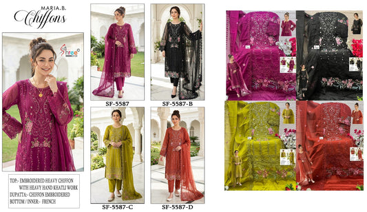 Sf 5587 Shree Fabs Chiffon Pakistani Salwar Suits Manufacturer