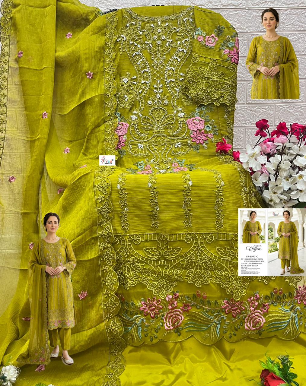 Sf 5587 Shree Fabs Chiffon Pakistani Salwar Suits Manufacturer