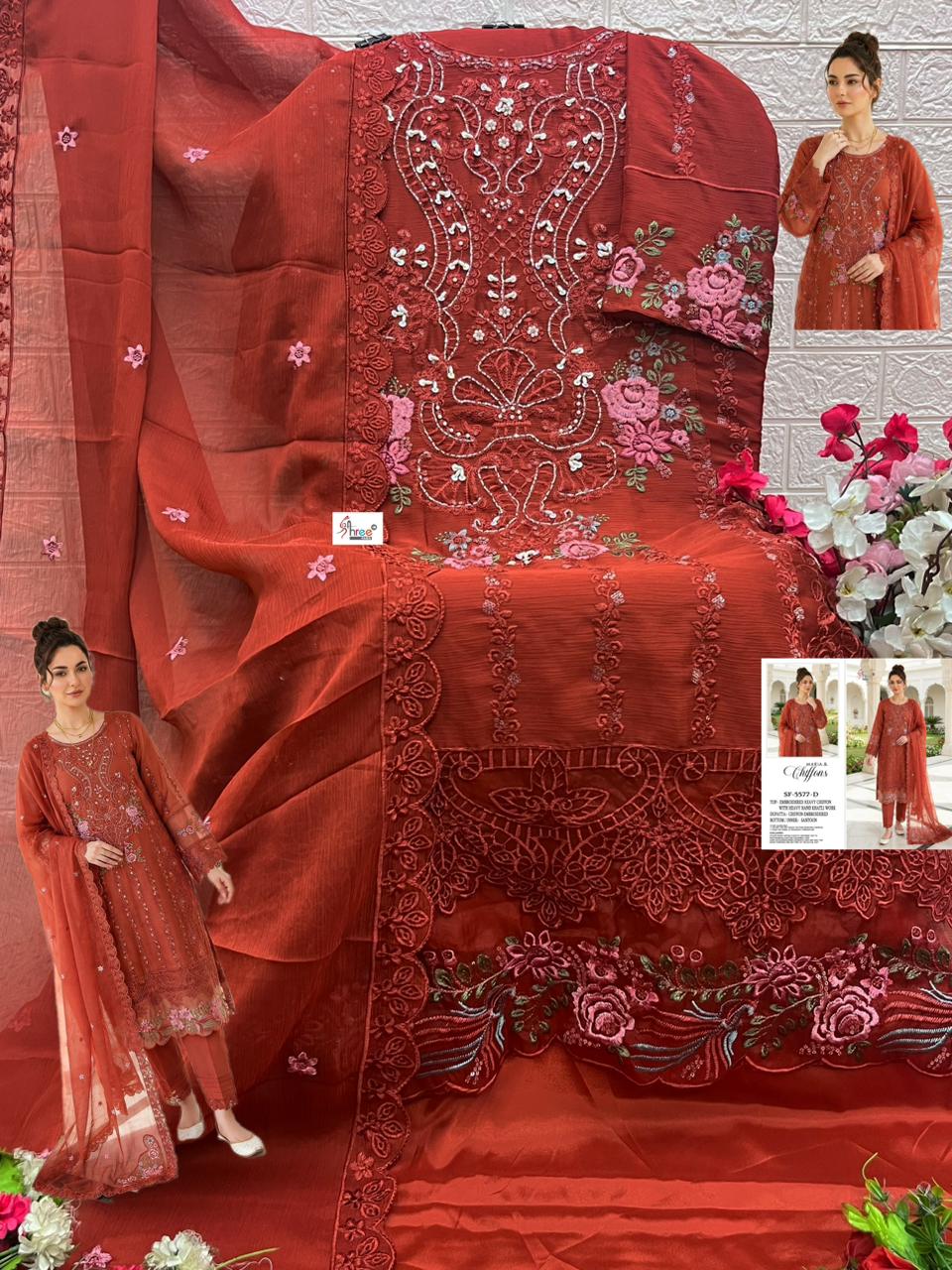 Sf 5587 Shree Fabs Chiffon Pakistani Salwar Suits Manufacturer