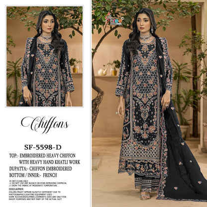 Sf 5598 Shree Fabs Chiffon Pakistani Salwar Suits Wholesale