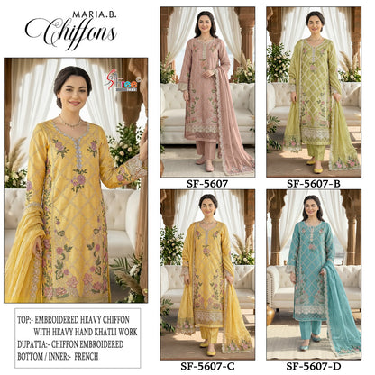 Sf 5607 Shree Fabs Chiffon Pakistani Salwar Suits Exporter Ahmedabad