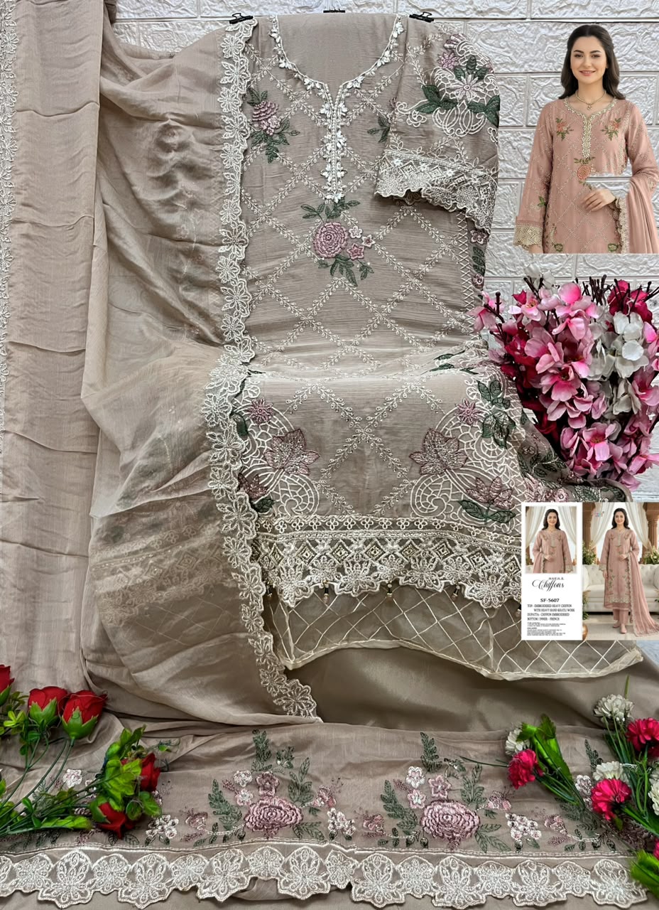 Sf 5607 Shree Fabs Chiffon Pakistani Salwar Suits Exporter Ahmedabad
