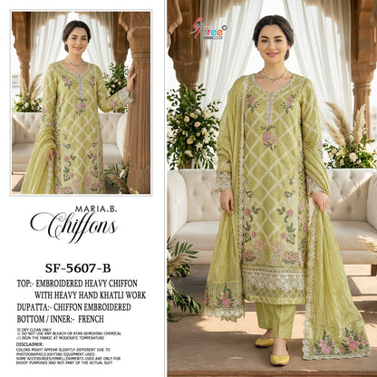 Sf 5607 Shree Fabs Chiffon Pakistani Salwar Suits Exporter Ahmedabad