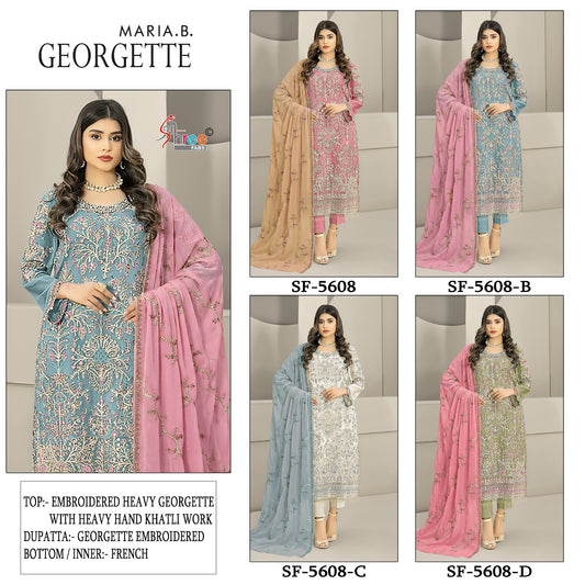 Sf 5608 Shree Fabs Georgette Pakistani Salwar Suits Wholesaler