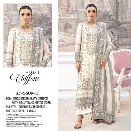 Sf 5609 Shree Fabs Chiffon Pakistani Salwar Suits Exporter India