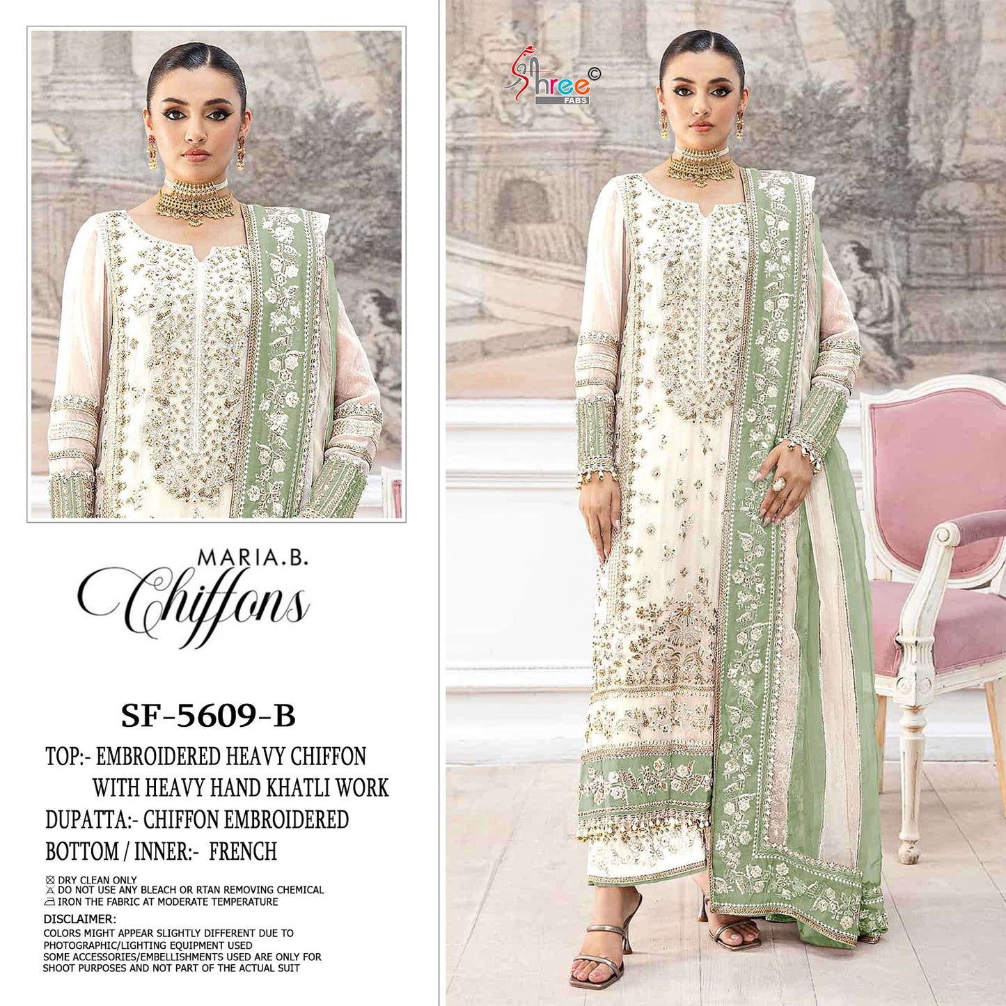 Sf 5609 Shree Fabs Chiffon Pakistani Salwar Suits Exporter India