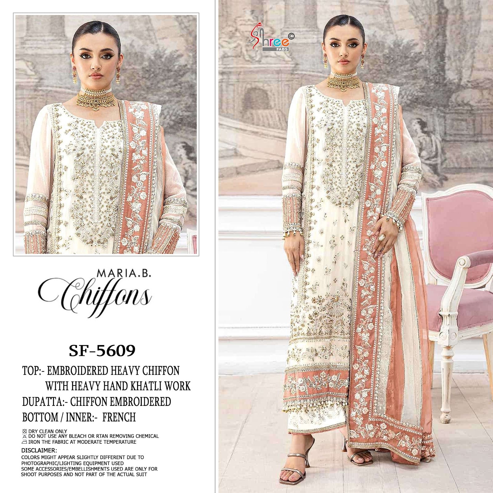 Sf 5609 Shree Fabs Chiffon Pakistani Salwar Suits Exporter India