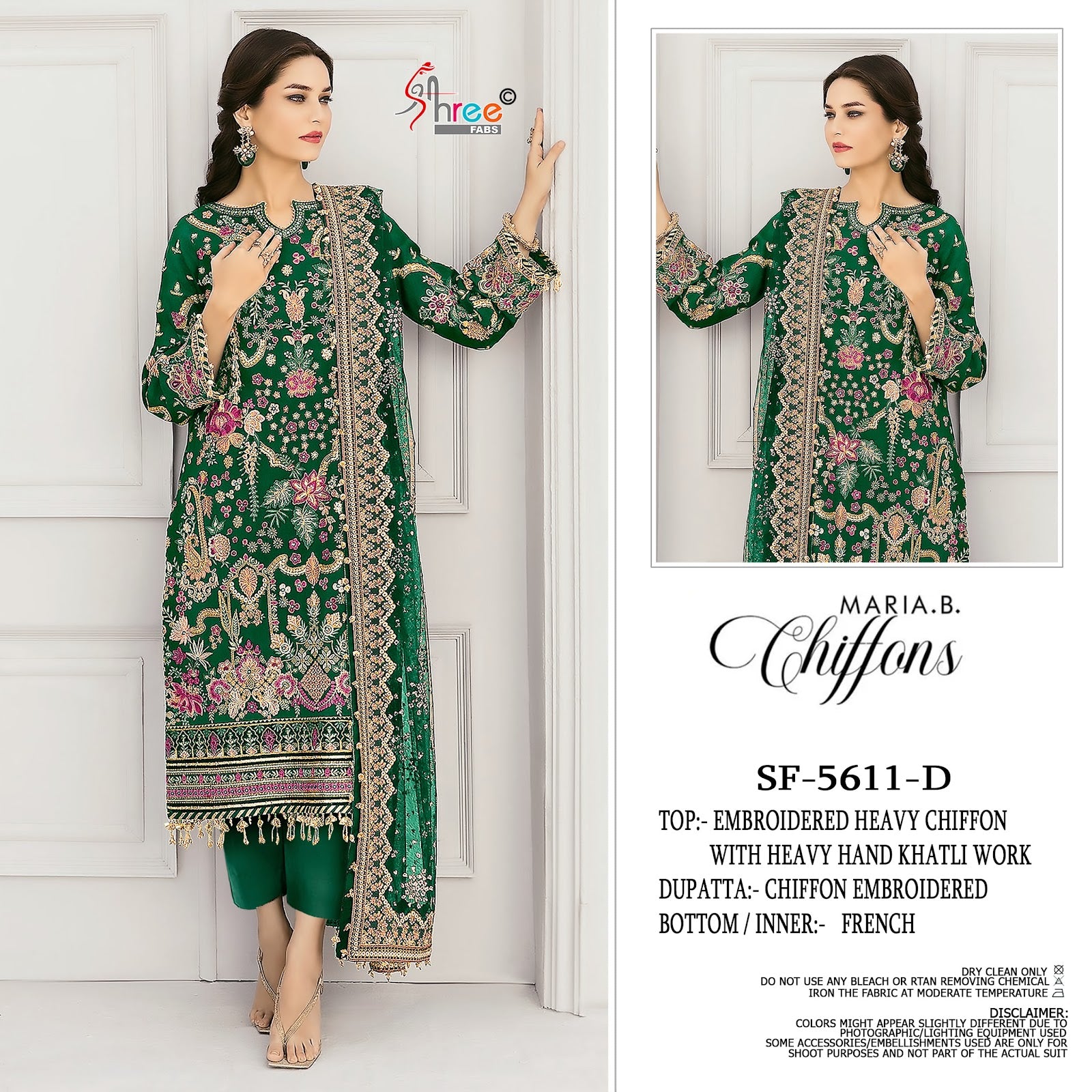 Sf 5611 Shree Fabs Chiffon Pakistani Salwar Suits Wholesale