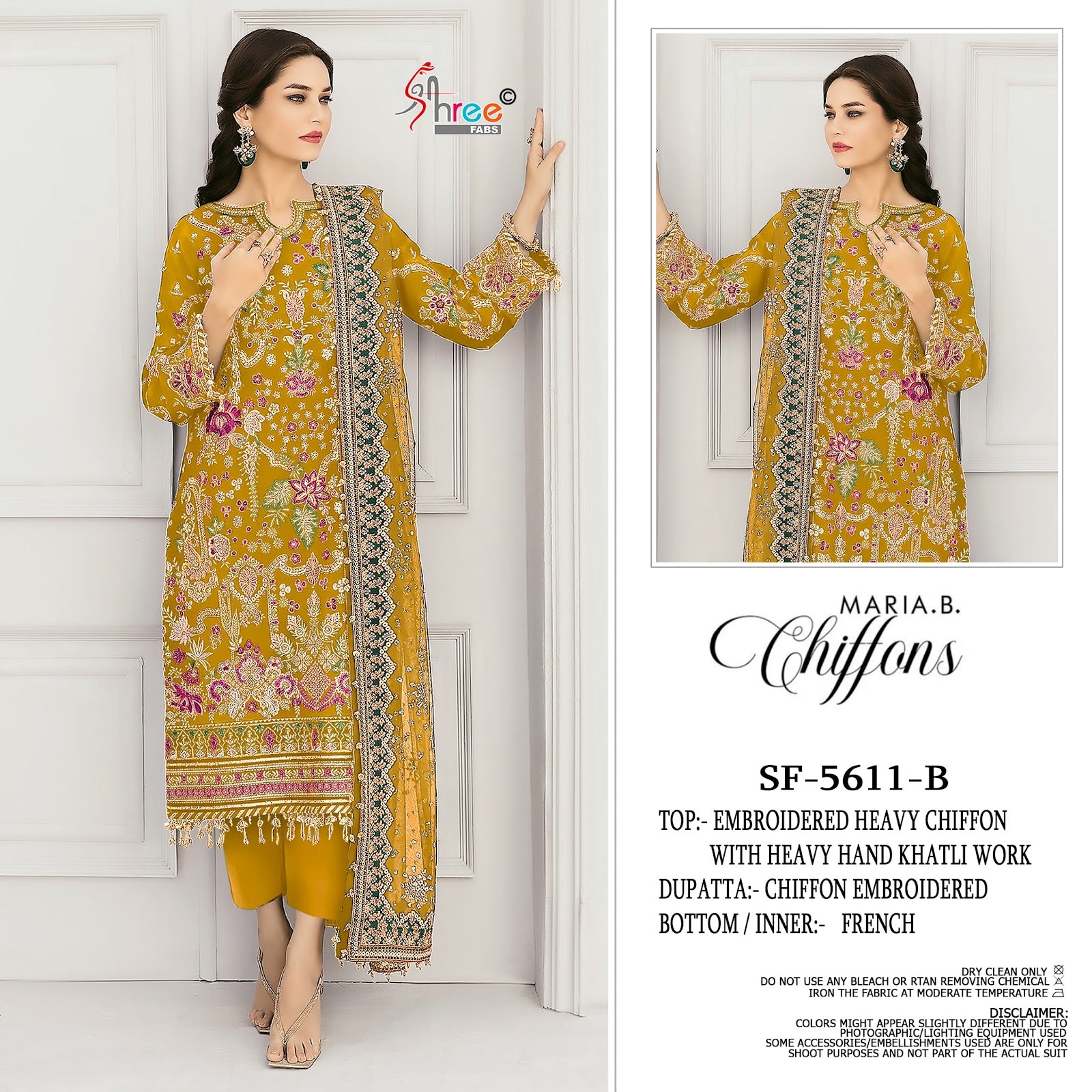 Sf 5611 Shree Fabs Chiffon Pakistani Salwar Suits Wholesale