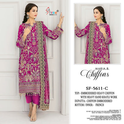 Sf 5611 Shree Fabs Chiffon Pakistani Salwar Suits Wholesale