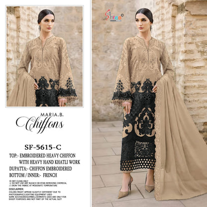 Sf 5615 Shree Fabs Chiffon Pakistani Salwar Suits Wholesaler Gujarat