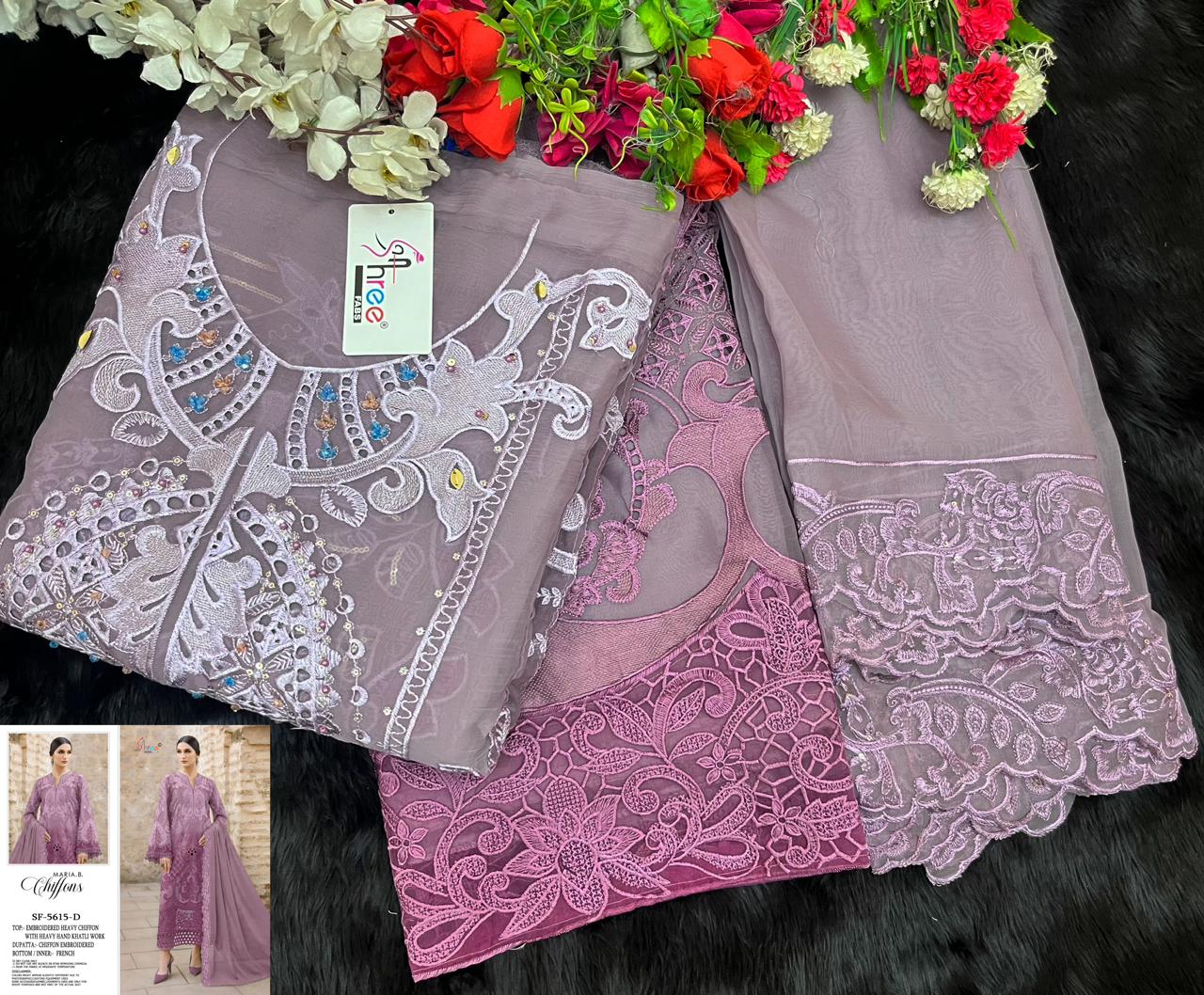 Sf 5615 Shree Fabs Chiffon Pakistani Salwar Suits Wholesaler Gujarat