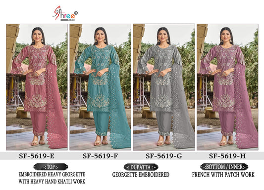 Sf 5619 Shree Fabs Fox Georgette Pakistani Salwar Suits Supplier India