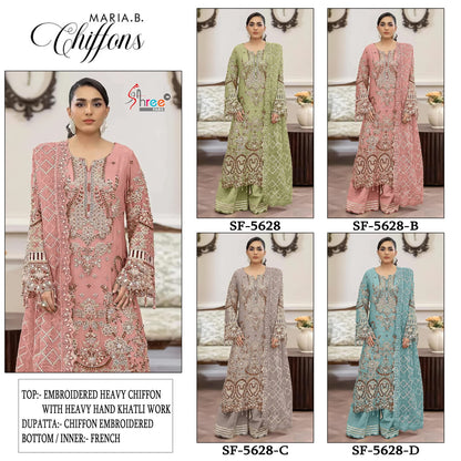 Sf 5628 Shree Fabs Chiffon Pakistani Salwar Suits Wholesale Price