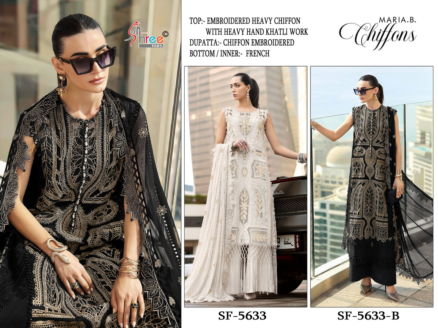 Sf 5633 B Shree Fabs Chiffon Pakistani Salwar Suits Wholesale Price