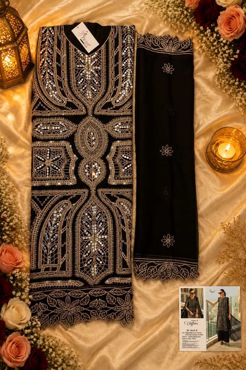 Sf 5633 B Shree Fabs Chiffon Pakistani Salwar Suits Wholesale Price
