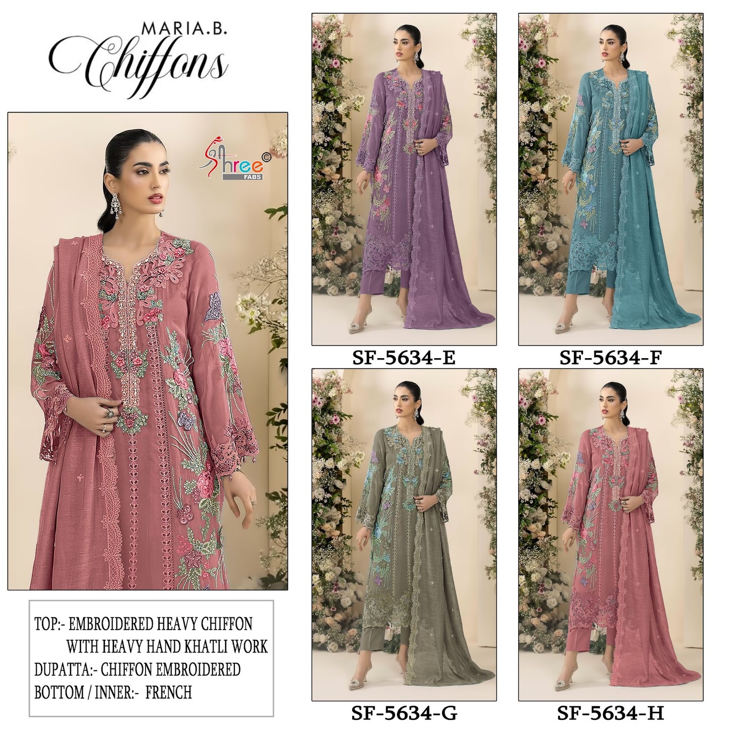 Sf 5634 Shree Fabs Chiffon Pakistani Salwar Suits Manufacturer