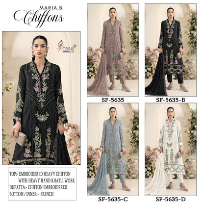 Sf 5635 Shree Fabs Chiffon Pakistani Salwar Suits Wholesaler Gujarat