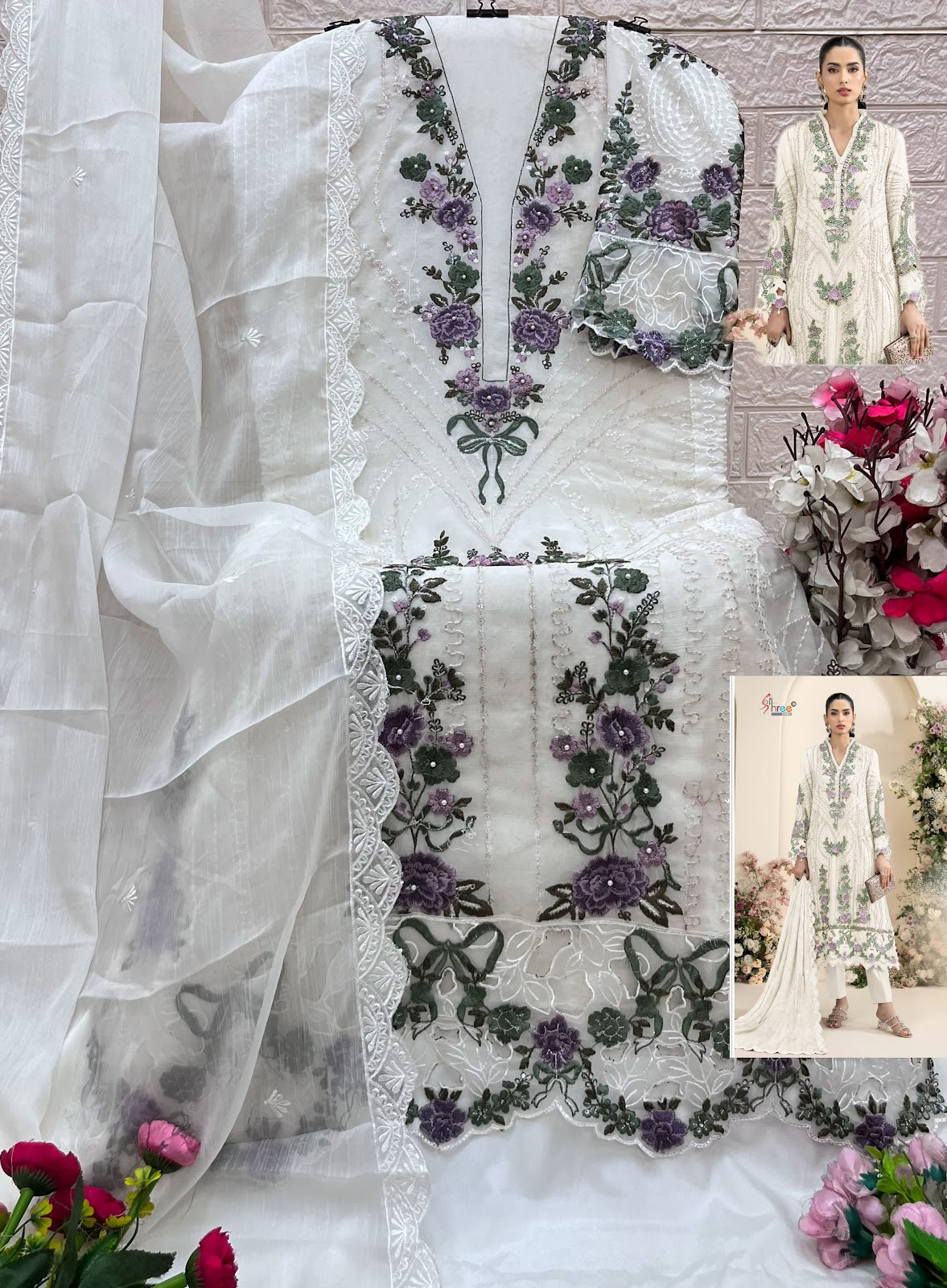 Sf 5635 Shree Fabs Chiffon Pakistani Salwar Suits Wholesaler Gujarat