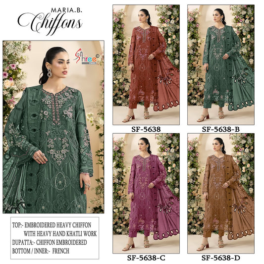 Sf 5638 Shree Fabs Chiffon Pakistani Salwar Suits Exporter